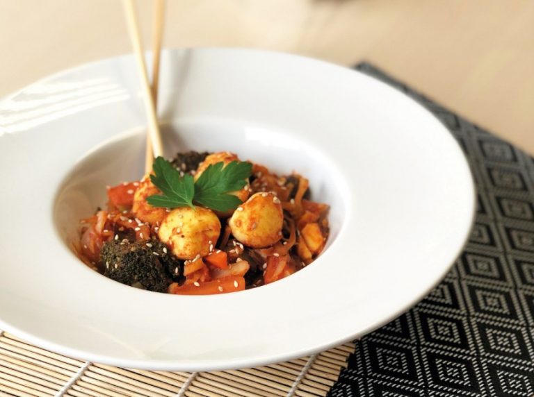 wok de quenelles sauce aigre-douce