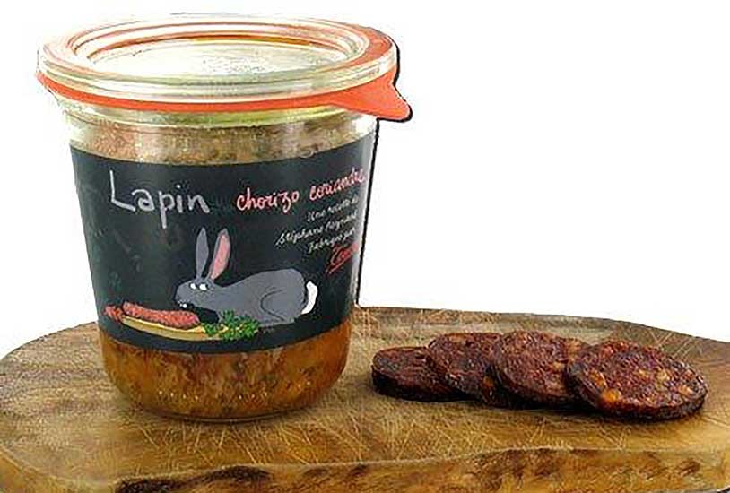 verrine lapin chorizo coriandre